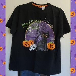 Vintage 90s Halloween Black Cat Shirt